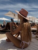 STRAW FEDORA HAT - PINK PEARL - Image 2