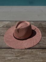 STRAW FEDORA HAT - PINK PEARL - Image 4