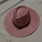 STRAW FEDORA HAT - PINK PEARL